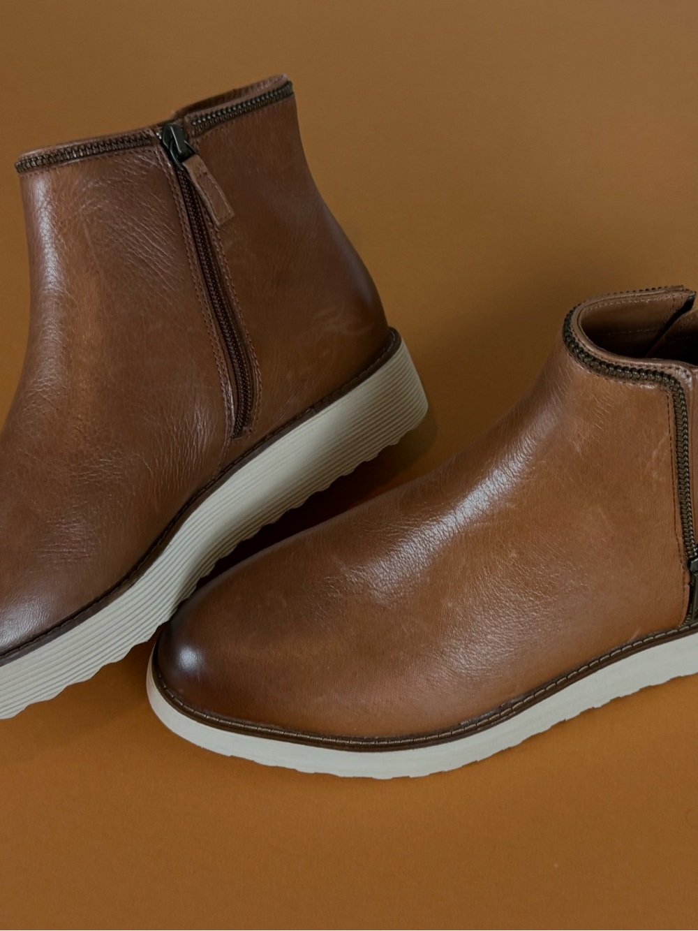 Johnston & Murphy Brown Leather Ankle Booties Size 9.5 M